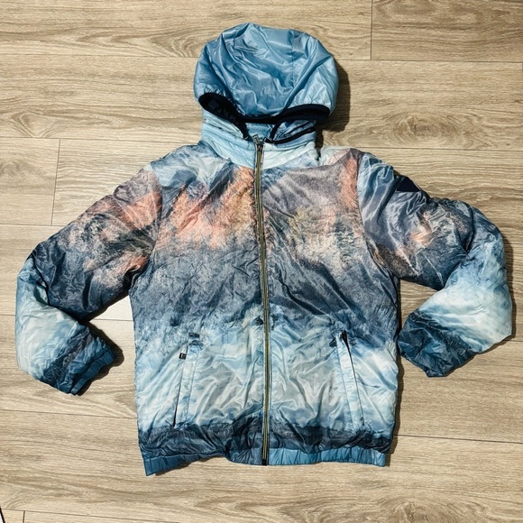 Guess Men Puffer Water Resistant Down proof Windproof Blue Jacket Size M - Picture 7 of 17